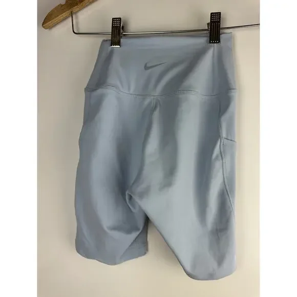 NWT Nike One Dri-FIT High Waist 8" Biker Shorts Blue FZ6758-440 Women's Size XS - Picture 2 of 16